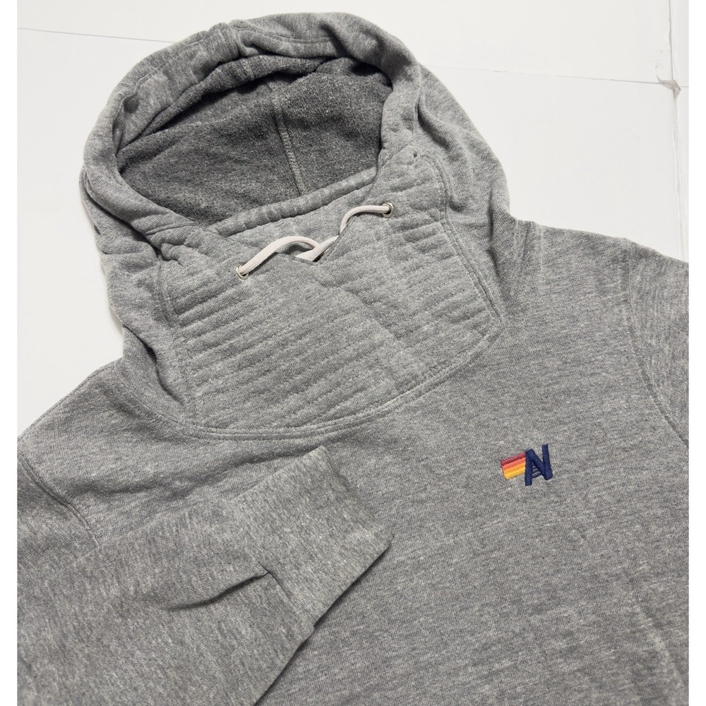 Aviator Nation Women's Ninja Hoodie Pullover Sweatshirt Gray Sz L Beach USA Made